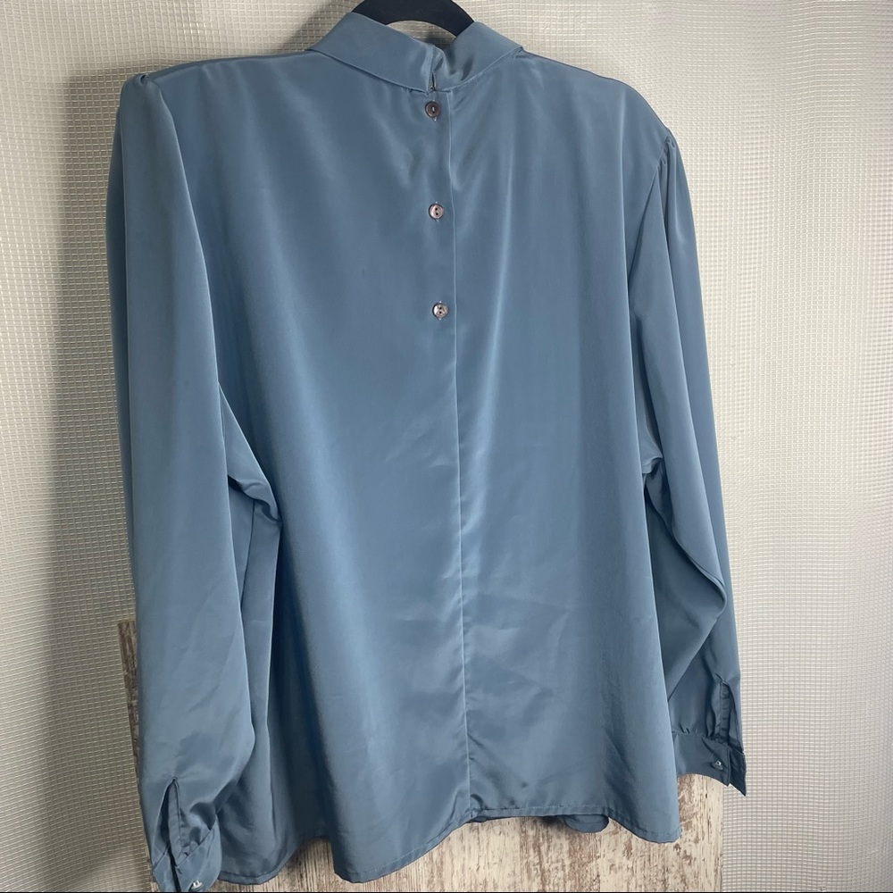 Vintage Blue Blouse Cali Div of Carry Back LTD Size 3X - Picture 4 of 7